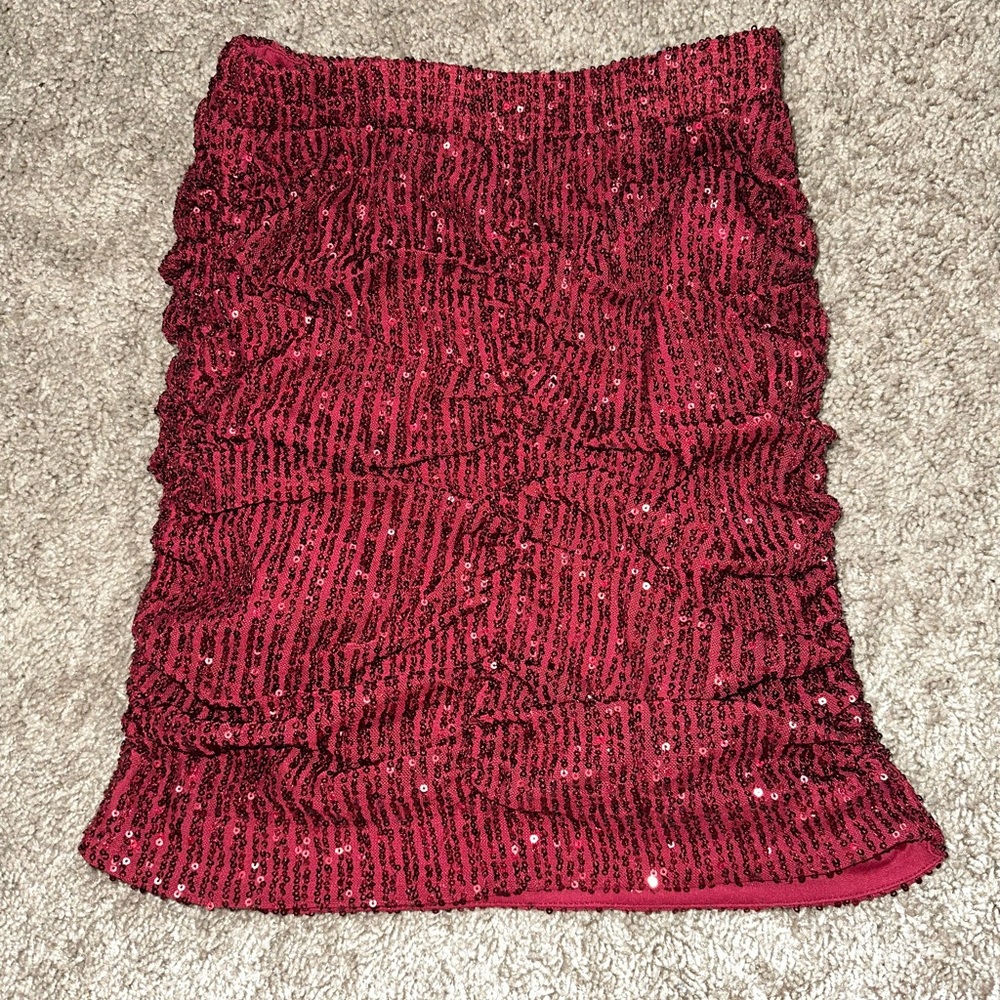 Sequin Red Skirt